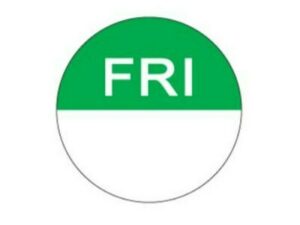 Removable Day Labels 24mm Circle FRIDAY (1000/Roll)