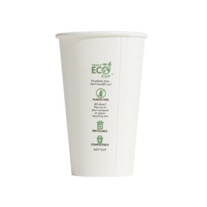 Paper Cup S/W TRULY ECO, 10oz WHITE *80mm Top* (1000/CTN)