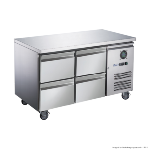 FED-X Bench Fridge Stainless Steel w/ 4 Drawers 282Lt