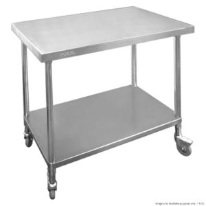 Stainless Steel MOBILE Work Bench w/ Undershelf 900x700x900mm