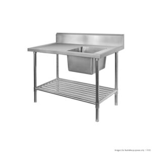 Stainless Steel SINGLE RIGHT Sink Bench w/ Pot Undershelf 1500x700x900