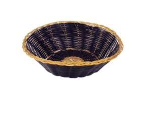 Bread Basket PP, ROUND, BLACK & GOLD, 200mm