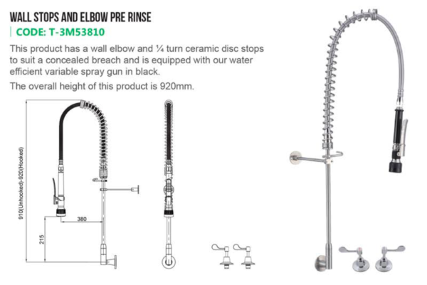 3Monkeez Concealed Wall Mounted Pre Rinse Unit - Image 11