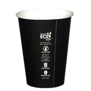 Paper Cup S/W TRULY ECO, 12oz BLACK *90mm Top* (1000/CTN)