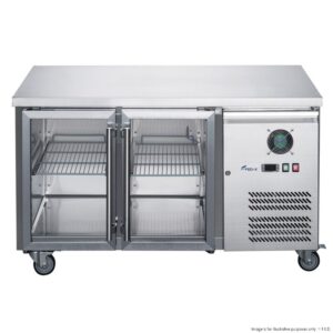 FED-X Bench Fridge Glass 2 Door 282Lt