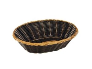 Bread Basket PP, OVAL, BLACK & GOLD, 240mm