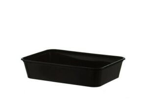 Plastic Rectangle Container 500ml, BLACK (500/CTN)
