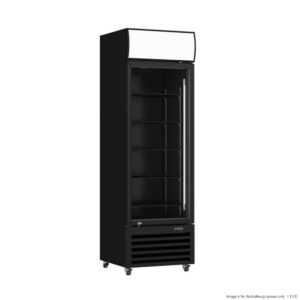 THERMASTER Upright Fridge Glass 1 Door 495Lt BLACK