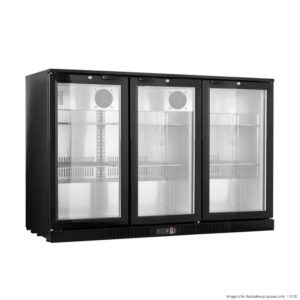 THERMASTER Under Bench Bar Cooler 3 Door 293Lt BLACK