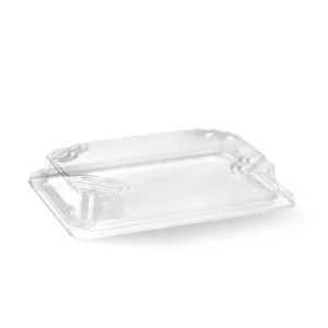 PET Lid For BioCane Sushi Tray MEDIUM NATURAL BIOPAK (600/CTN)