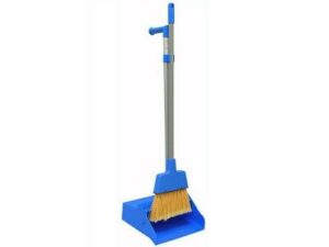 Lobby Dust Pan With Broom, BLUE