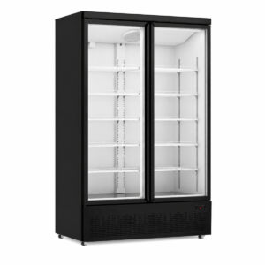 THERMASTER Supermarket Fridge Glass 2 Door 1081Lt BLACK