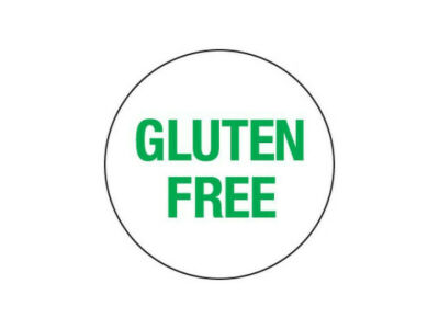 Removable Labels 24mm Circle GLUTEN FREE (1000/Roll)