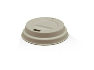 Sugarcane TRAVEL Lid NATURAL For Paper Cup *80mm Top* (1000/CTN)