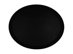 Plastic Service Tray Non Slip Black, OVAL 680x555mm