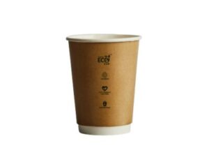 Paper Cup D/W TRULY ECO, 12oz BROWN *90mm Top* (500/CTN)