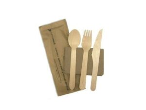 Wooden Cutlery Set (Fork/Knife/Spoon/Nap) (400/CTN)