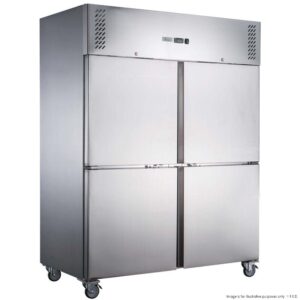 FED-X Upright Freezer SPLIT 4 Door 1236Lt STAINLESS STEEL