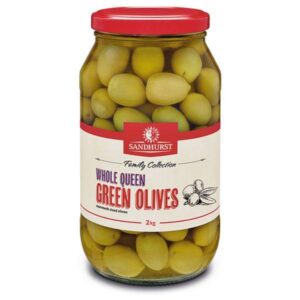 WHOLE Queen Green Olives 2kg, SANDHURST