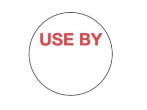 Removable Labels 24mm Circle USE BY (1000/Roll)