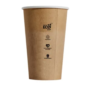 Paper Cup S/W TRULY ECO, 16oz BROWN *90mm Top* (1000/CTN)