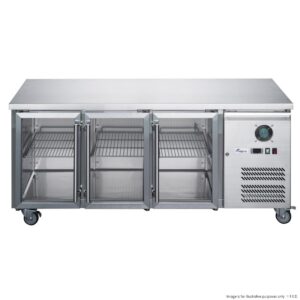 FED-X Bench Fridge Glass 3 Door 339Lt