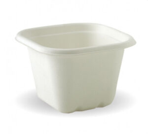 BioCane Square Takeaway Base 630ml WHITE BIOPAK (600/CTN)