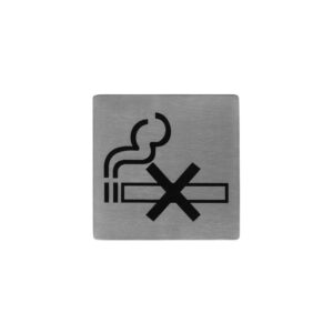 Wall/Door Sign S/S, NO SMOKING, 130x130mm