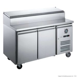 FED-X Pizza Prep Bench Fridge 2 Door 282Lt (Holds 7x1/3 Size GN Pan)