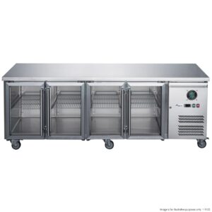 FED-X Bench Fridge Glass 4 Door 553Lt