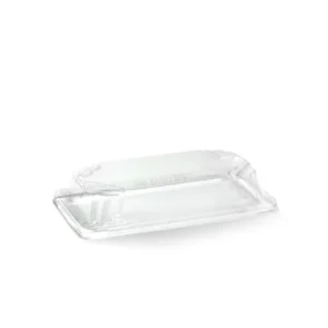 PET Lid For BioCane Sushi Tray SMALL NATURAL BIOPAK (600/CTN)