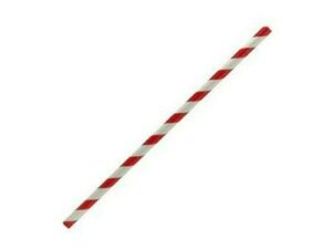 Paper Straw Regular, RED STRIPE (2500/CTN)