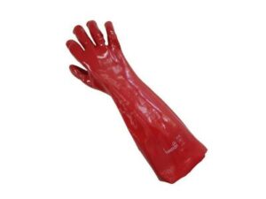 PVC Chemical Resistant Rubber Gloves Red, XL 45cm (1Pair)