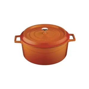 Cast Iron Round Casserole, LAVA ORANGE, 280mm/6.7Lt