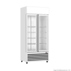 THERMASTER Upright Fridge Glass 2 Door 568Lt WHITE