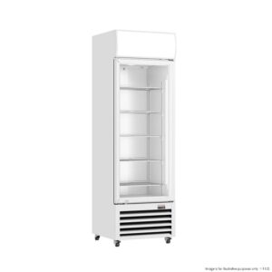 THERMASTER Upright Fridge Glass 1 Door 370Lt WHITE