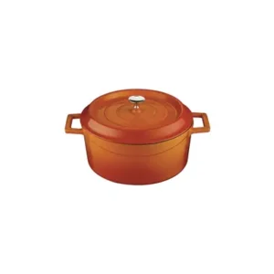 Cast Iron Round Casserole, LAVA ORANGE, 200mm/2.6Lt