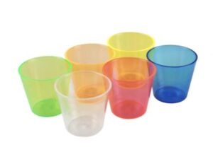 Disposable Shot Glass 30ml, Mixed Colours (300/CTN)