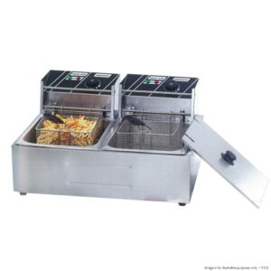 ELECTMAX Benchtop Double Pan Electric Fryer 2x6Lt