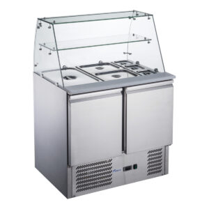 FED-X Salad Prep Fridge w/ Glass Top 2 Door 240Lt