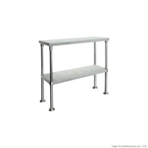 Stainless Steel Work Bench Over Shelf 2 Tier 1200x300x750mm