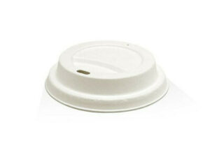 Sugarcane TRAVEL Lid WHITE For Paper Cup *90mm Top* (1000/CTN)