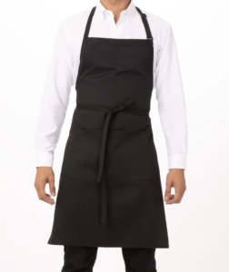 Apron BIB 2 Pocket, CHEF WORKS, Black