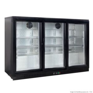 THERMASTER Under Bench Bar Cooler 3 SLIDING Door 293Lt BLACK