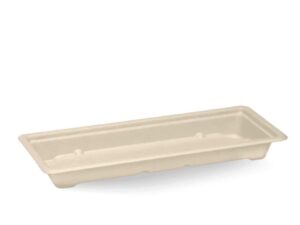 BioCane Sushi Tray LONG NATURAL BIOPAK (600/Carton)