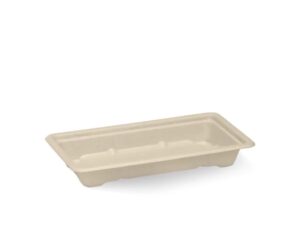 BioCane Sushi Tray SMALL NATURAL BIOPAK (600/Carton)