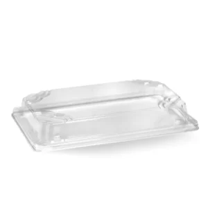 PET Lid To Suit BioCane Sushi Tray LARGE NATURAL BIOPAK (600/Carton)