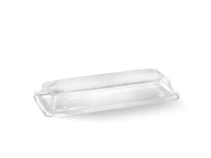 PET Lid To Suit BioCane Sushi Tray LONG NATURAL BIOPAK (600/Carton)