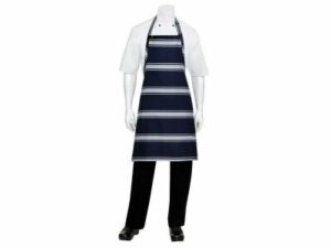 Apron BIB, CHEF WORKS, Navy Butcher Stripe