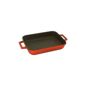 Cast Iron Rectangular Dish, LAVA RED, 370x200x55mm/2.5Lt